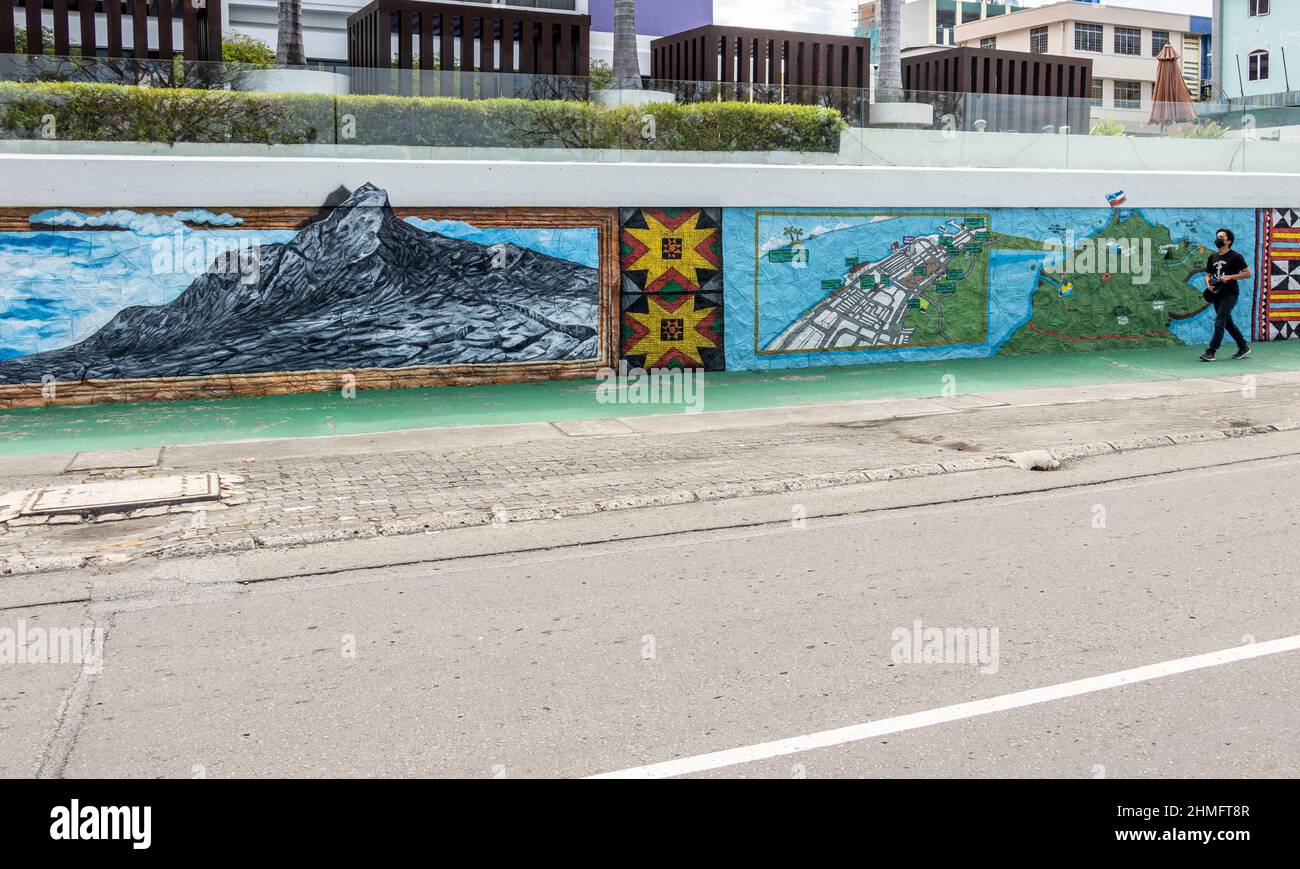 Art mural Kota Kinabalu Sabah Bornéo Malaisie Banque D'Images
