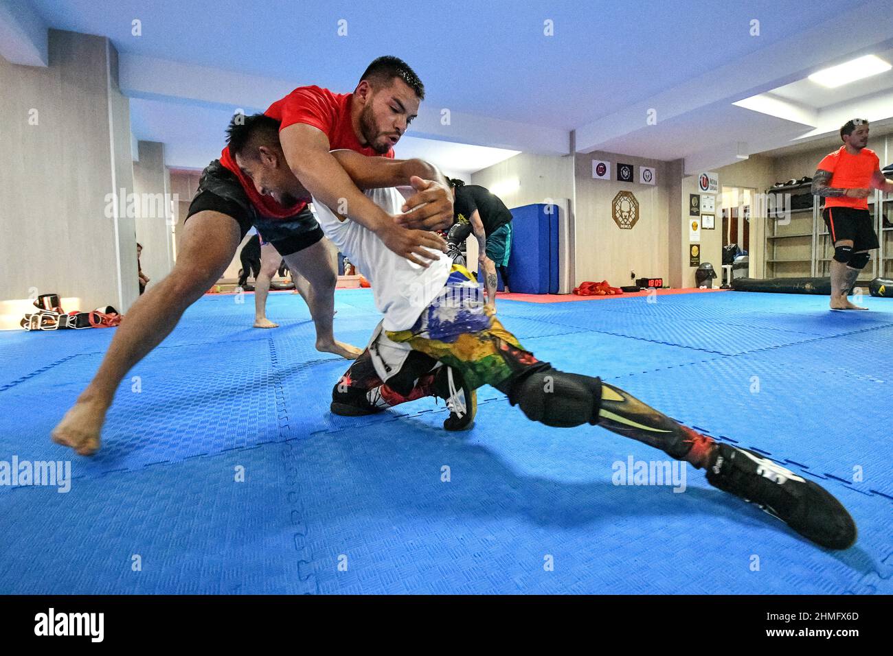 La Paz, Bolivie. 9th févr. 2022. MMA 'Mixed Martial Arts', session de Wrestling formation à la Paz, Bolivie (Credit image: © Christian Lombardi/ZUMA Press Wire) Banque D'Images