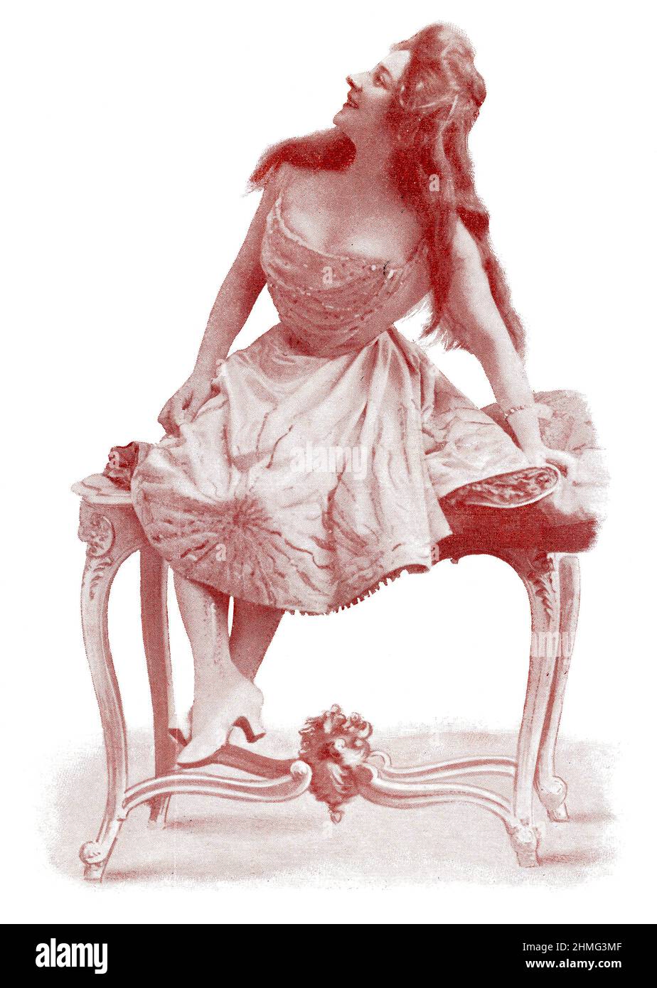 Portrait de Helene Anna Held - une interprète de scène et chanteuse polonaises sur Broadway. Image du magazine de théâtre franco-allemand illustré « Das Album », 1898. Banque D'Images