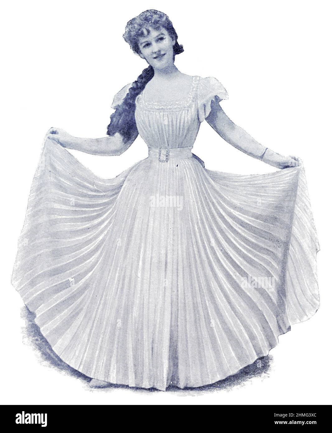 Portrait d'Ethel Haydon par le photographe Alfred Ellis. Ethel Haydon était une actrice et chanteuse australienne. Image du magazine de théâtre franco-allemand illustré « Das Album », 1898. Banque D'Images