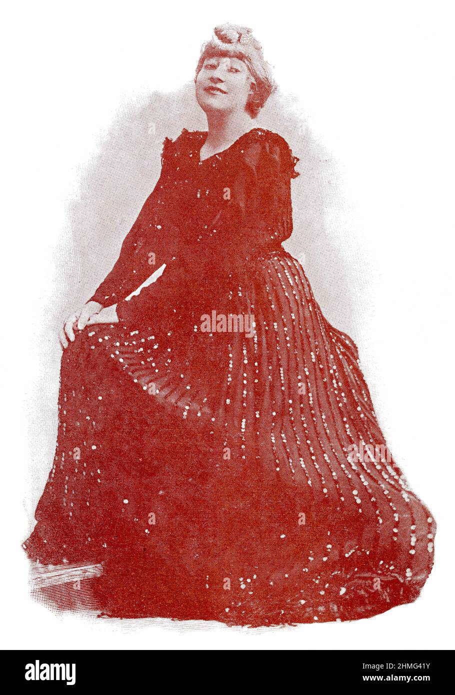 Portrait de Georgette Leblanc, soprano, actrice et auteur d'opéra français. Image du magazine de théâtre franco-allemand illustré « Das Album », 1898. Banque D'Images
