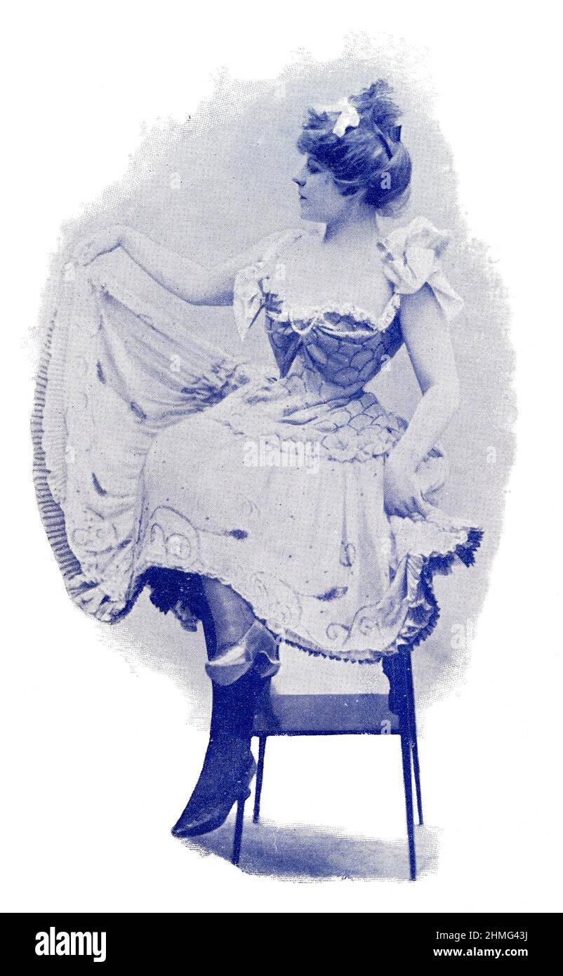 Portrait de la chansonnette parisienne Elsa de Mendes. Image du magazine de théâtre franco-allemand illustré « Das Album », 1898. Banque D'Images