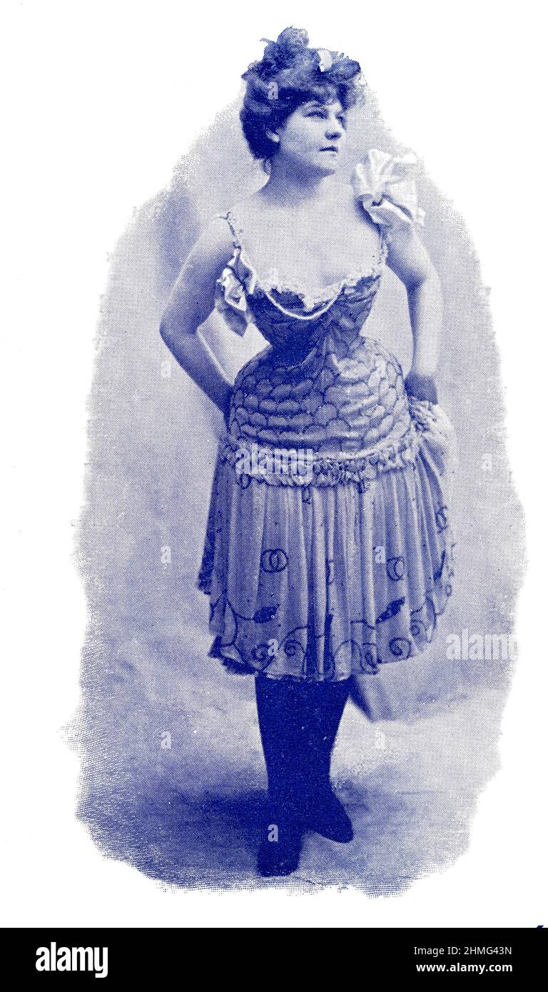 Portrait de la chansonnette parisienne Elsa de Mendes. Image du magazine de théâtre franco-allemand illustré « Das Album », 1898. Banque D'Images
