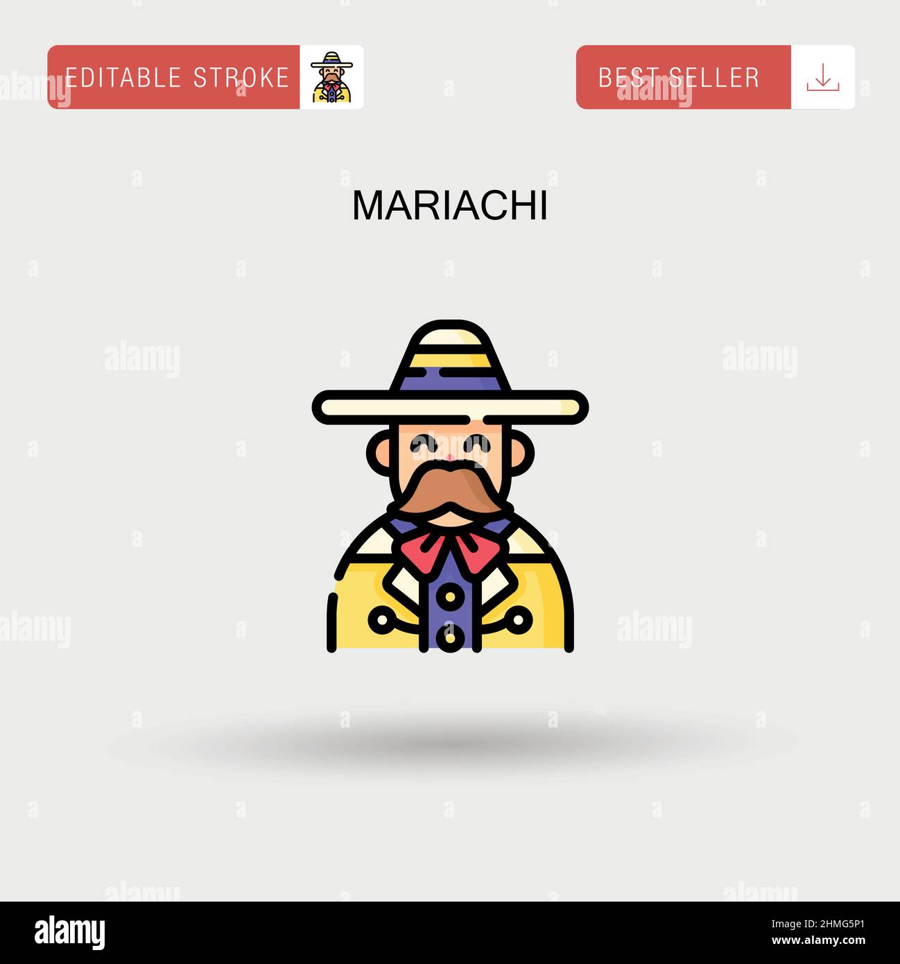 Icône de vecteur simple Mariachi. Illustration de Vecteur