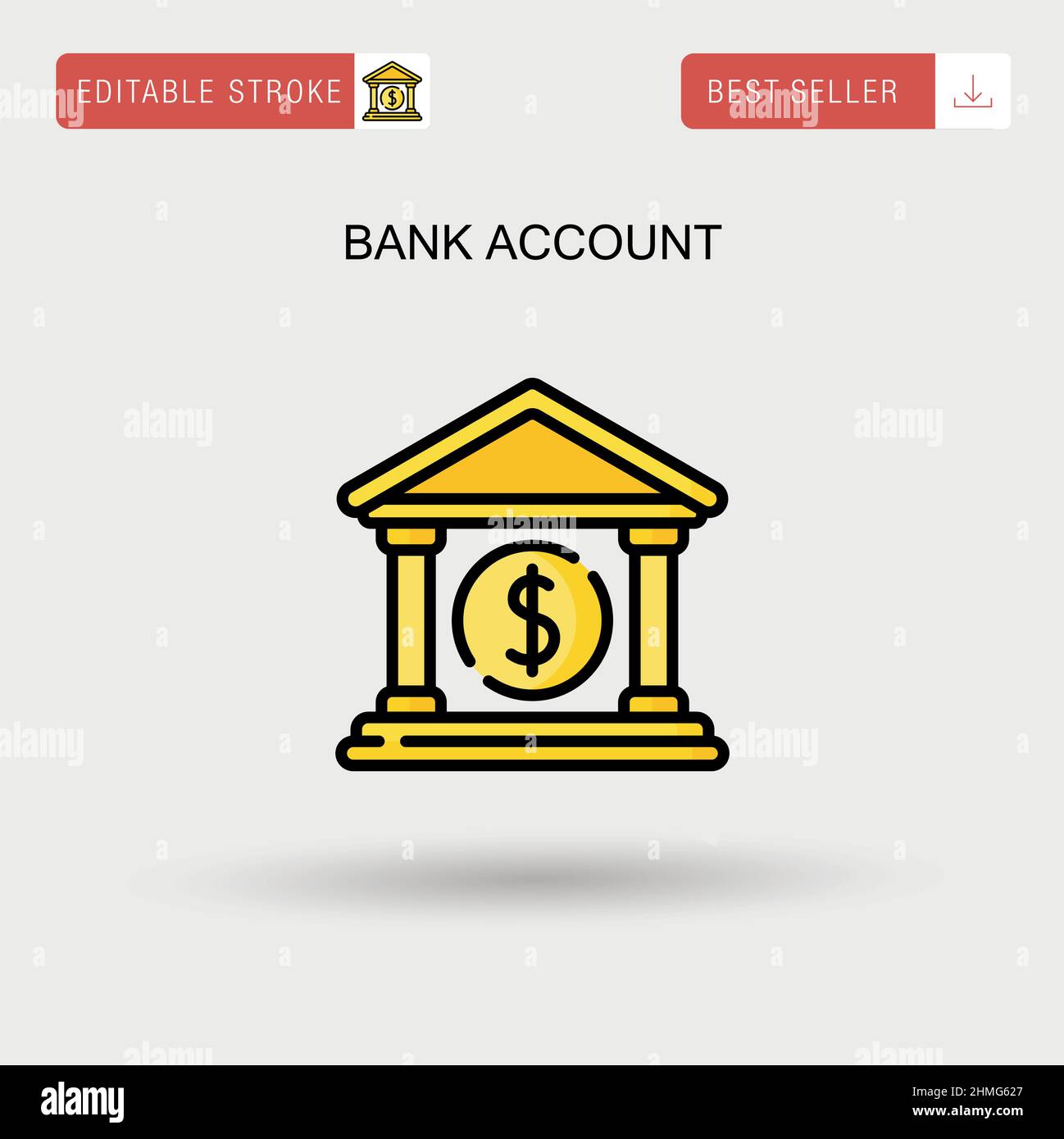 Icône de vecteur simple de compte bancaire. Illustration de Vecteur
