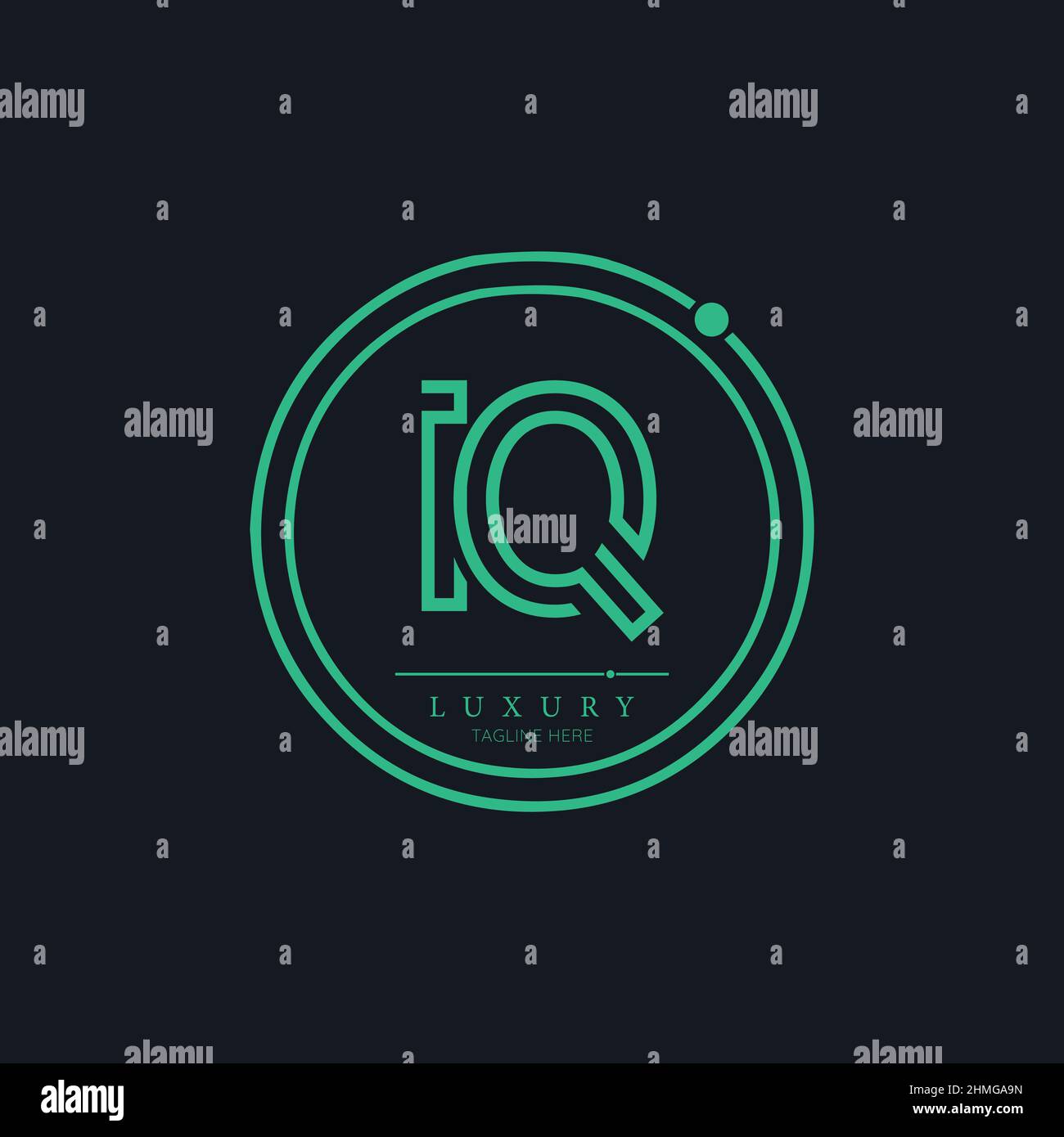 IQ alphabet abstrait lettre initiale logo modèle vectoriel de conception minimal Illustration de Vecteur