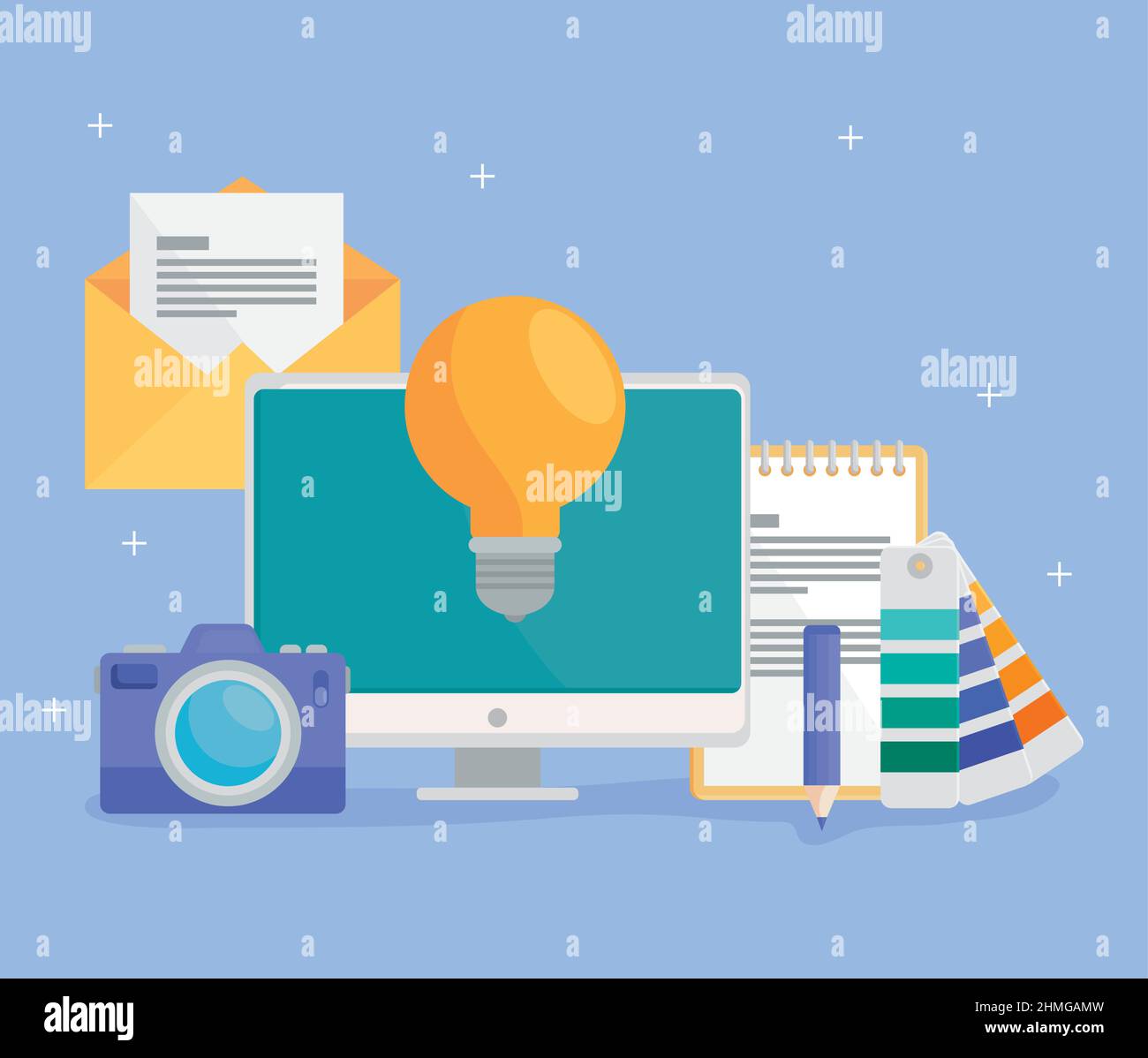 affiche avec outils pour le concepteur Illustration de Vecteur