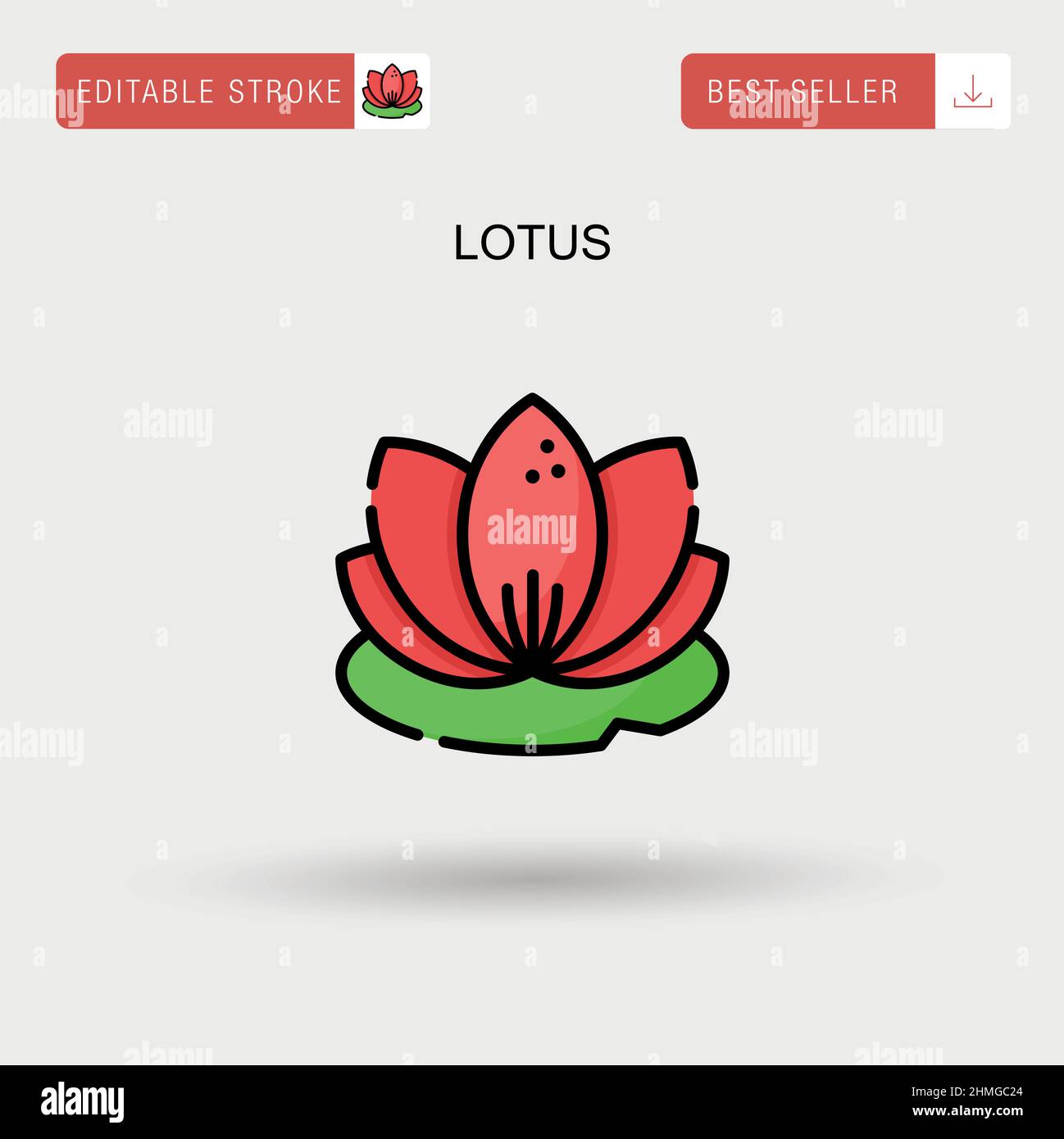 Icône de vecteur simple Lotus. Illustration de Vecteur