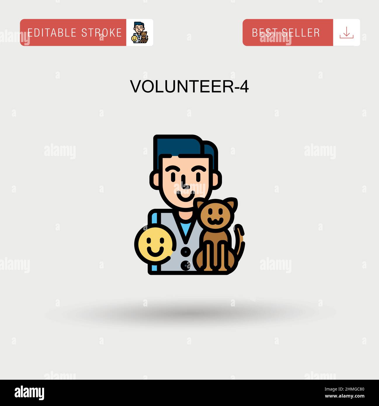 Icône de vecteur simple Volunteer-4. Illustration de Vecteur