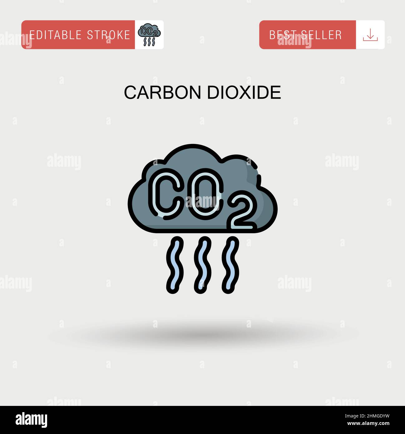 Icône de vecteur simple de dioxyde de carbone. Illustration de Vecteur