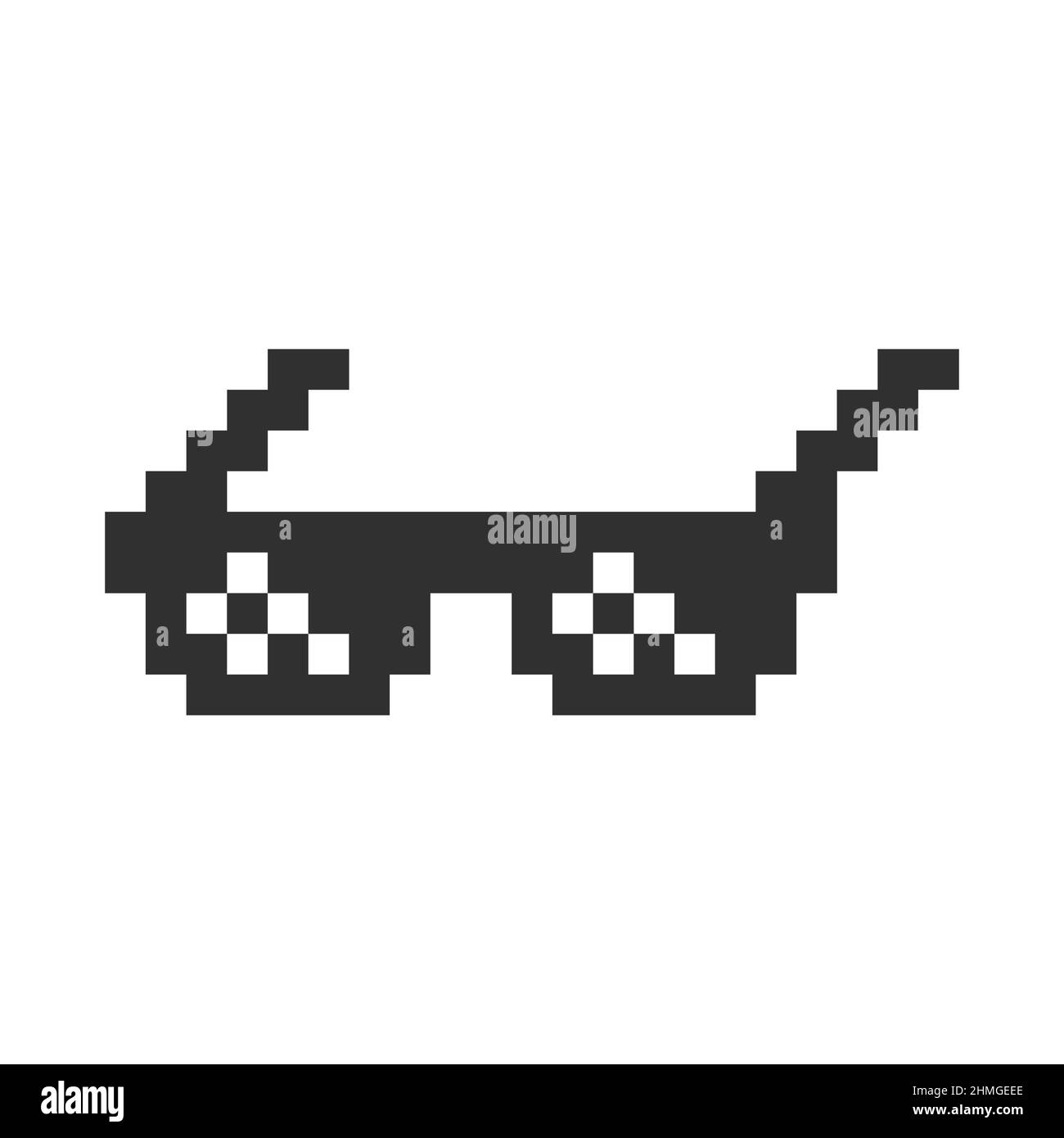 Noir pixel simple lunettes de soleil icône . Illustration vectorielle Illustration de Vecteur