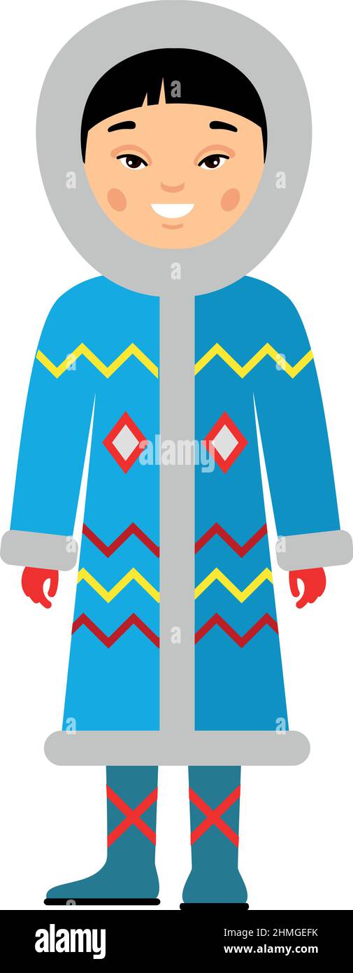 Eskimo hommes vêtus de costumes nationaux Illustration de Vecteur