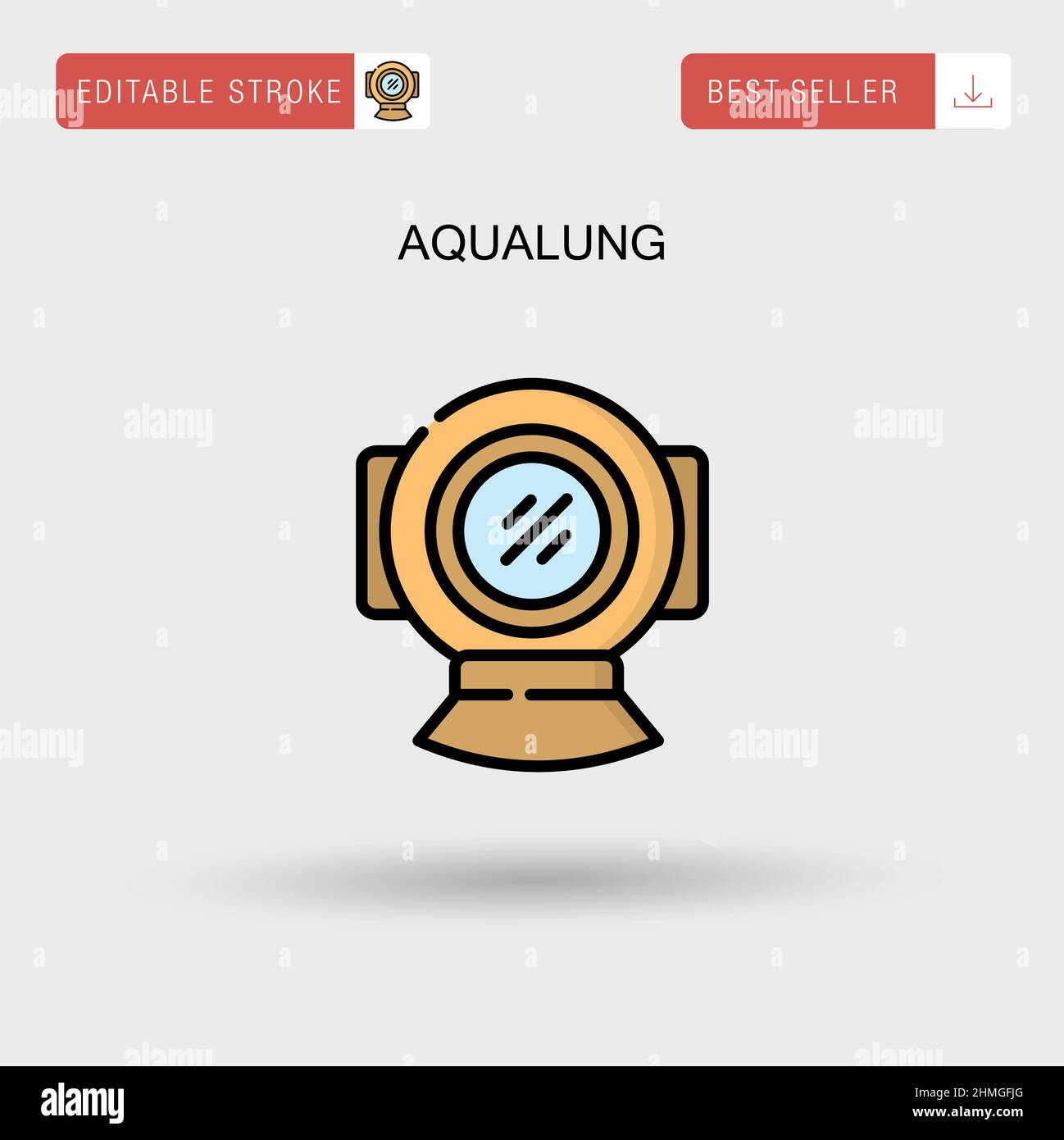 Icône de vecteur simple Aqualung. Illustration de Vecteur