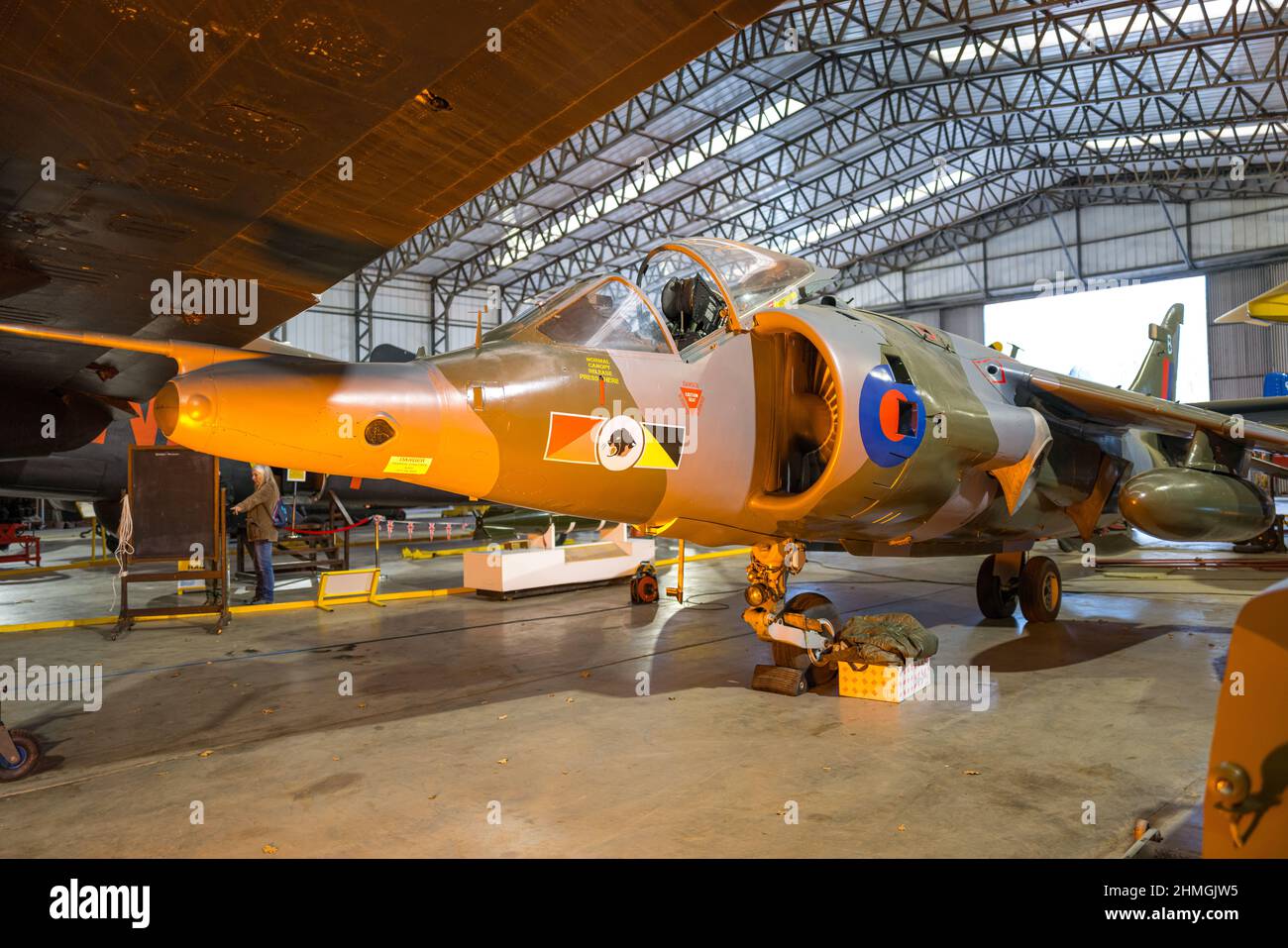 Hawker Harrier vertical décollage Jump Jet au Yorkshire Air Museum à Elvington Air Museum près d'Elvington Banque D'Images