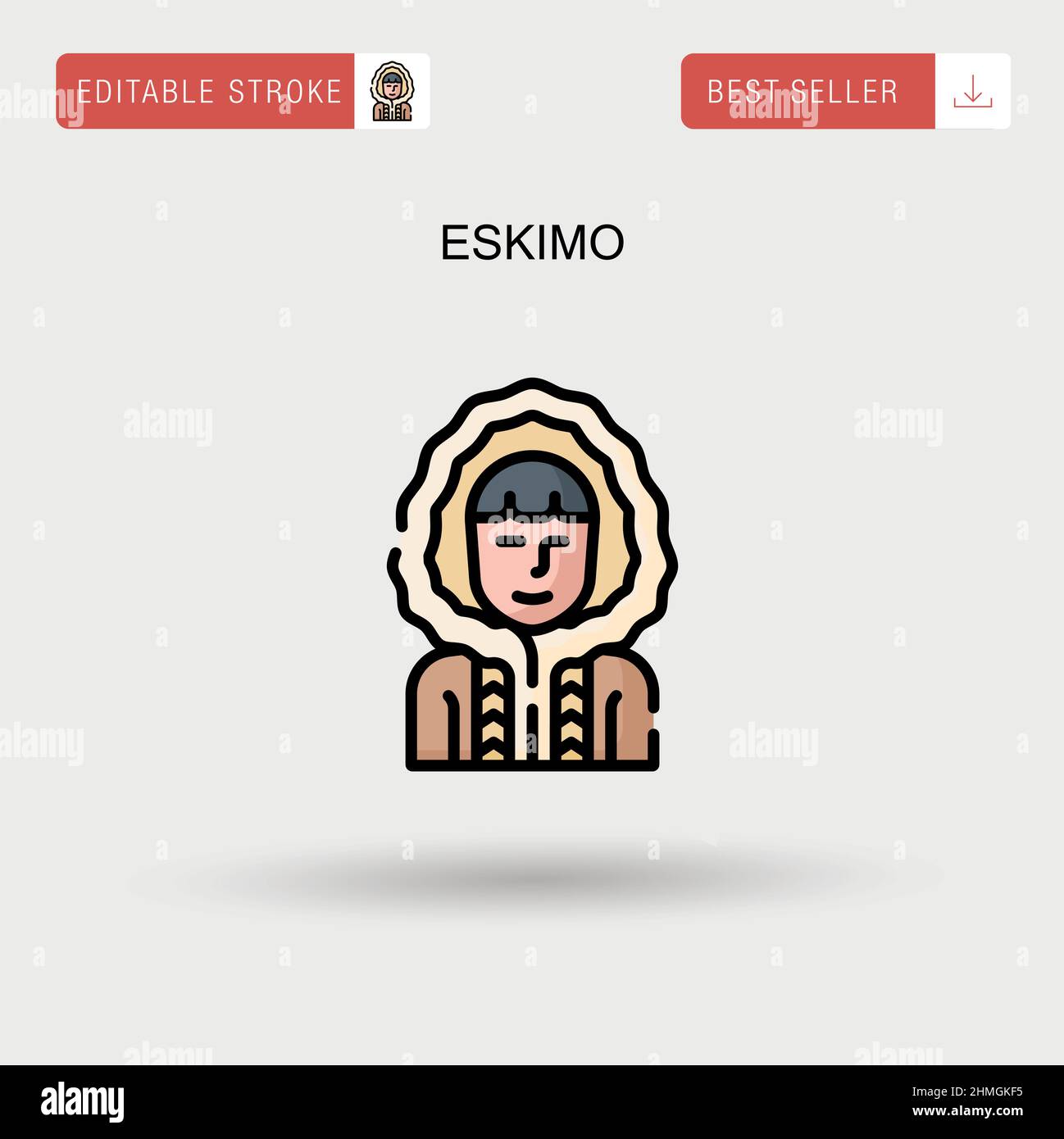 Eskimo simple vecteur icône. Illustration de Vecteur