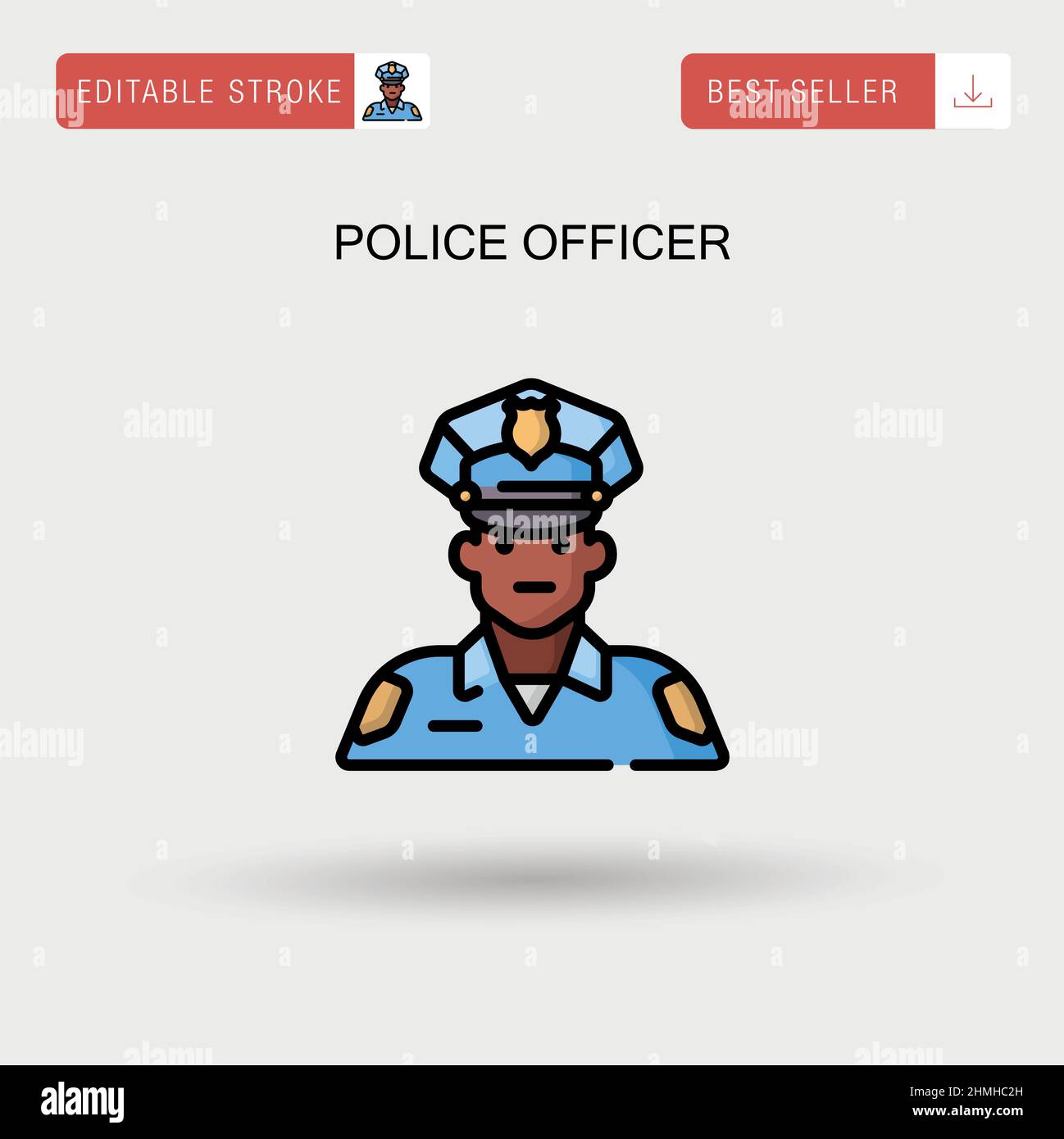 Icône de vecteur simple d'agent de police. Illustration de Vecteur