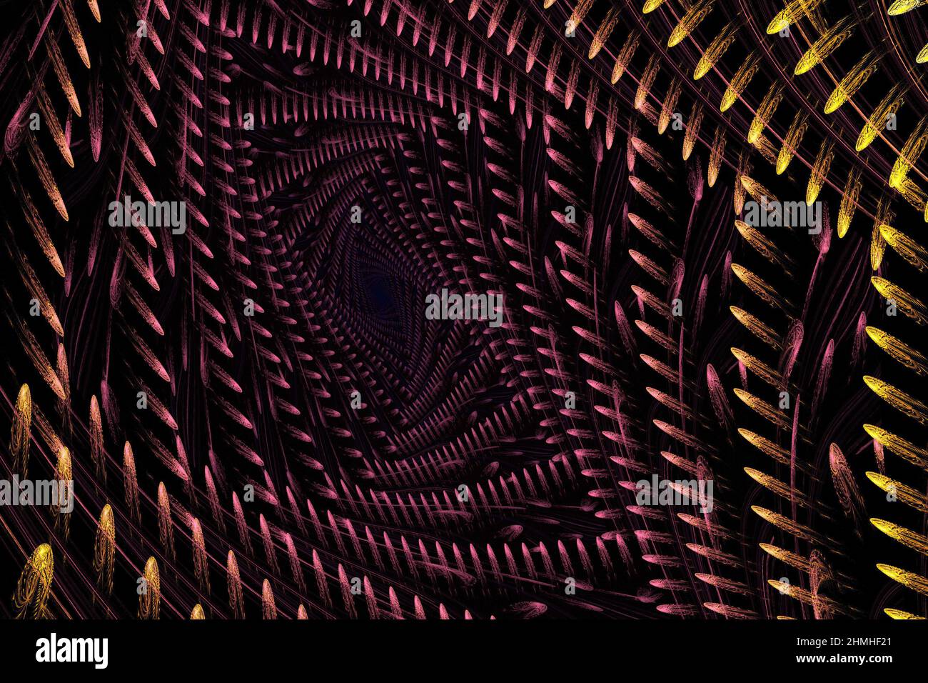 Arrière-plan fractal en spirale coloré et abstrait généré par ordinateur pour le design créatif, l'art, la décoration Banque D'Images
