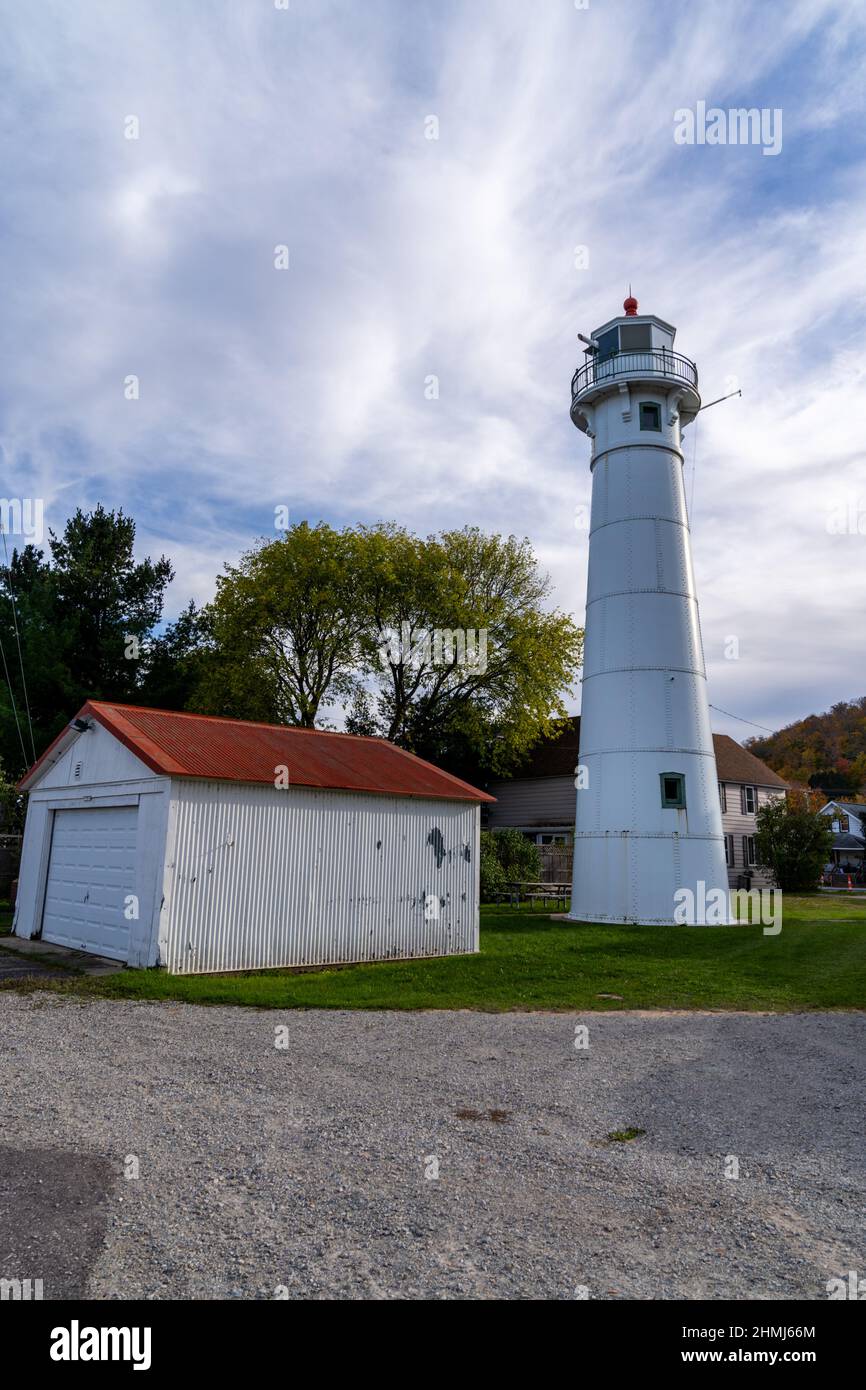 Munising Front Range Lighthouse sur le lac supérieur sur la péninsule supérieure du Michigan Banque D'Images