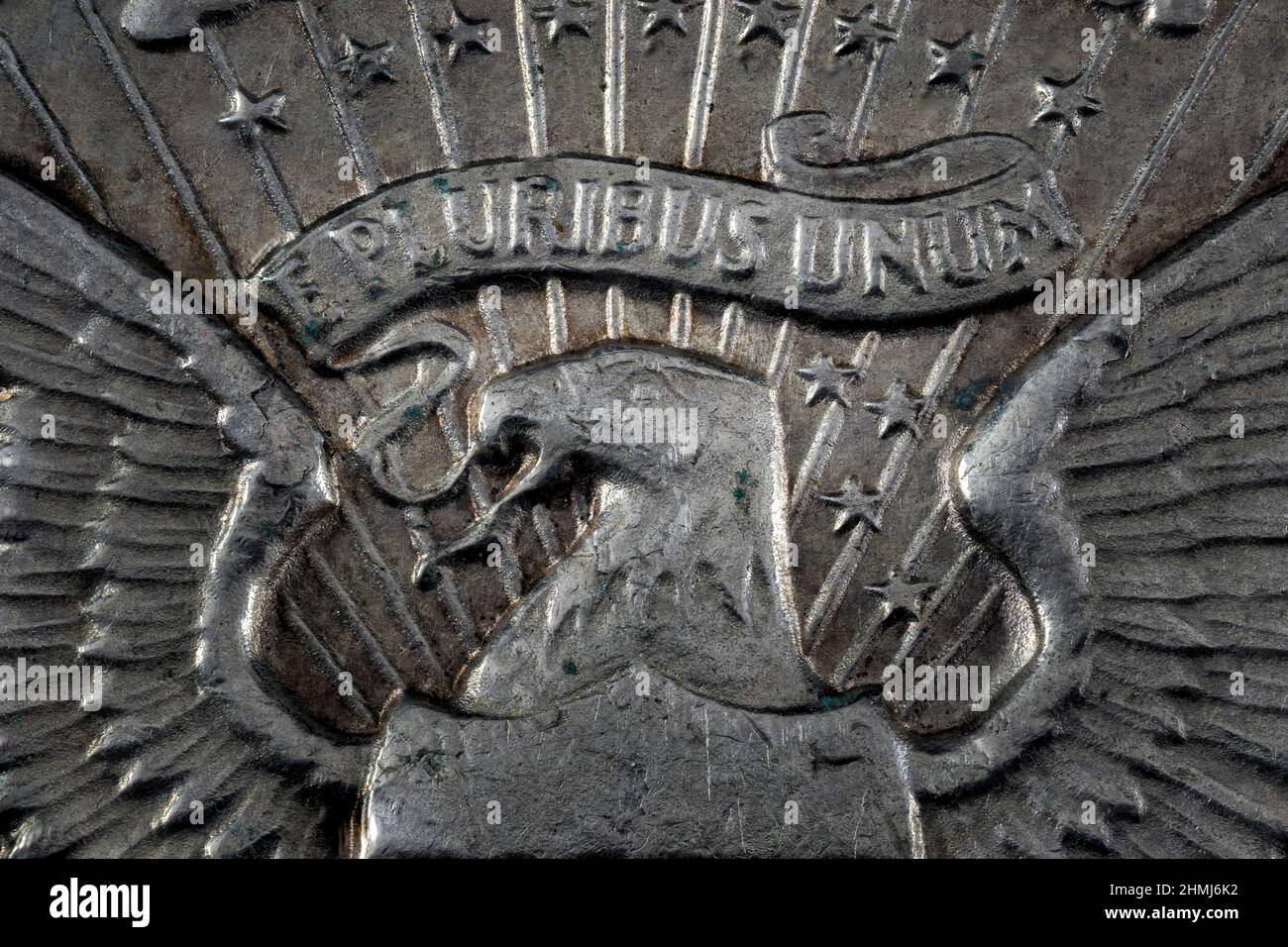 E Pluribus Unum Liberty Morgan Dollar Macro Shot Banque D'Images