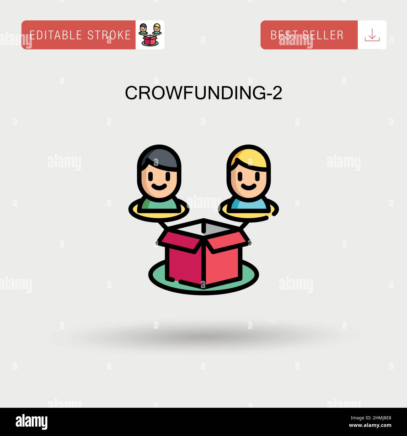 Icône de vecteur simple Crowfinançant-2. Illustration de Vecteur