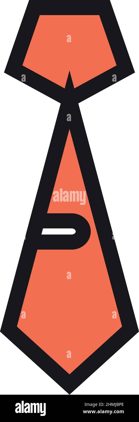 Icône de cravate. Cravate rouge avec clip. Symbole homme d'affaires Illustration de Vecteur