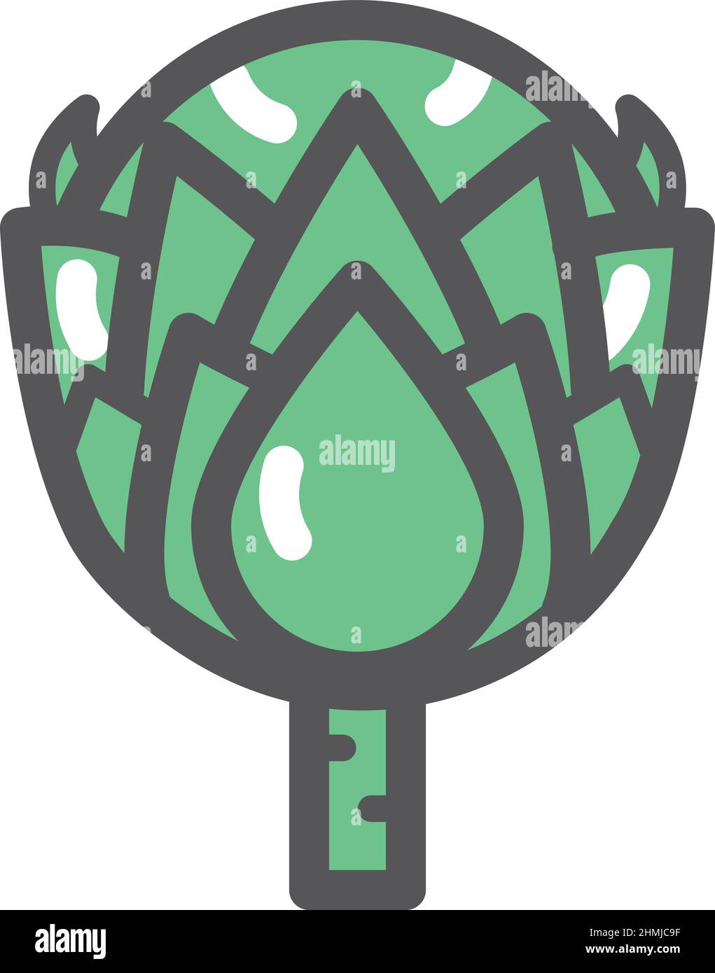 Icône d'artichaut. Fleurs de feuilles vertes. Des aliments frais et sains Illustration de Vecteur