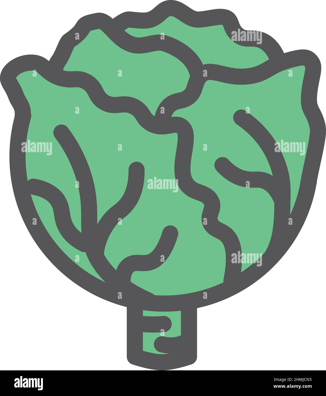 Icône chou. Feuilles vertes légumes. Alimentation saine et fraîche Illustration de Vecteur