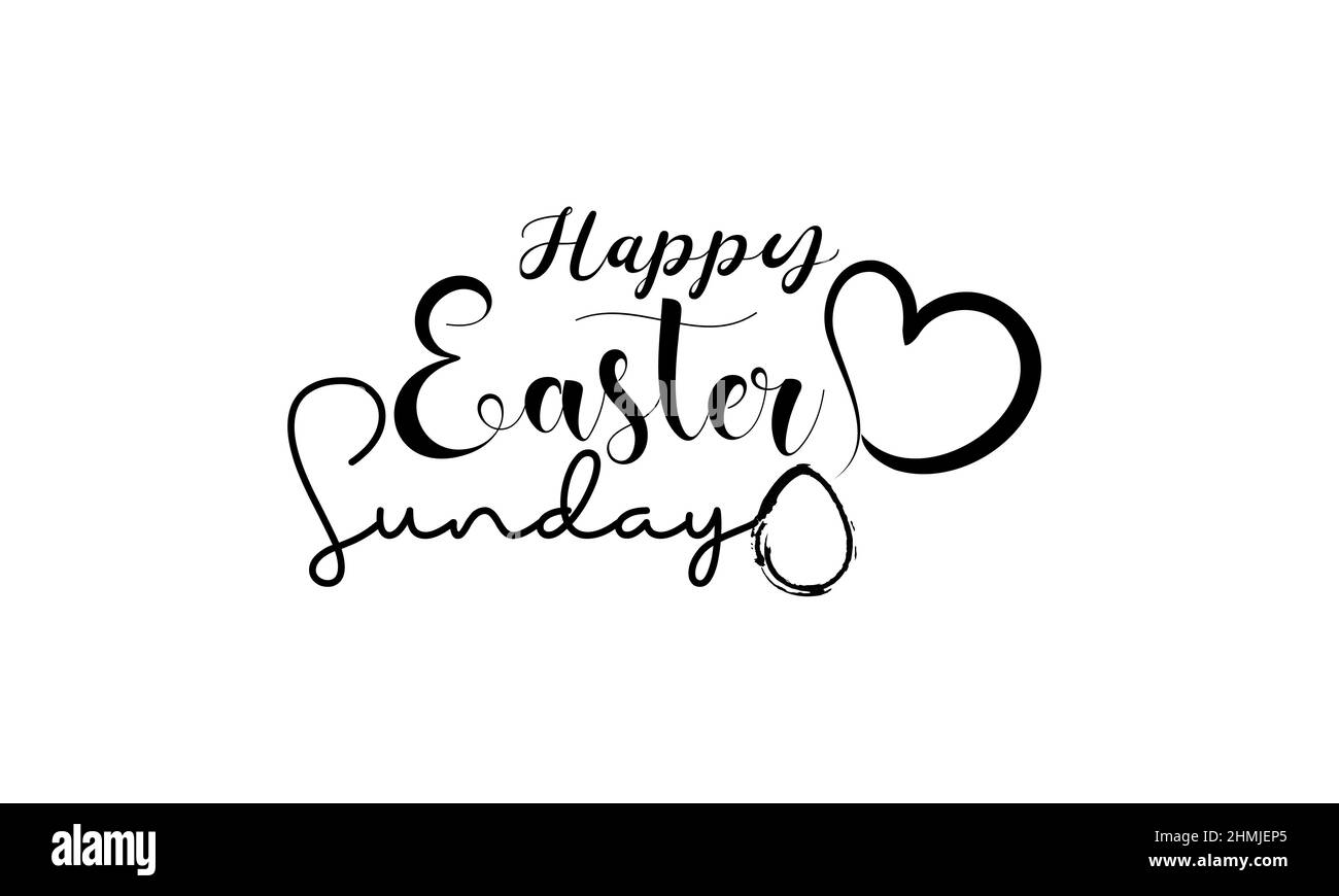 Dimanche de Pâques. Festival chrétien et culture pinceau calligraphie concept modèle vectoriel pour bannière, carte, affiche, fond. Illustration de Vecteur