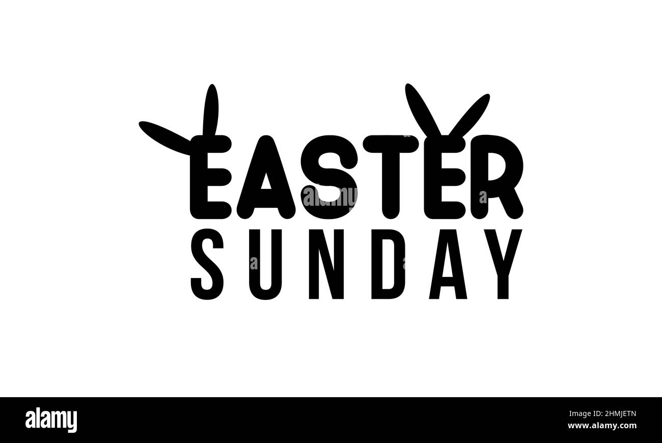Dimanche de Pâques. Festival chrétien et culture pinceau calligraphie concept modèle vectoriel pour bannière, carte, affiche, fond. Illustration de Vecteur
