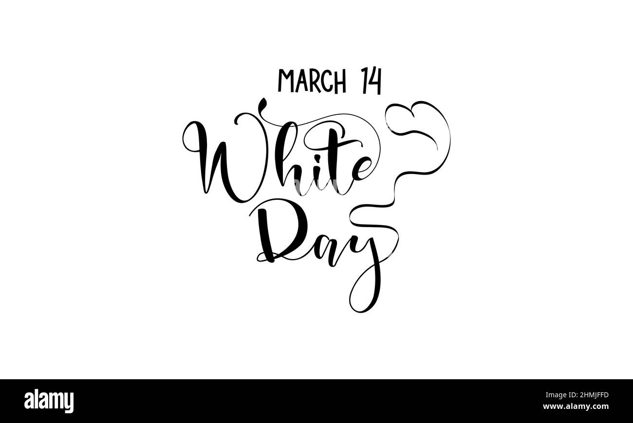 Jour blanc. Modèle vectoriel de forme de calligraphie de la Saint-Valentin japonaise pour bannière, carte, affiche, fond. Illustration de Vecteur