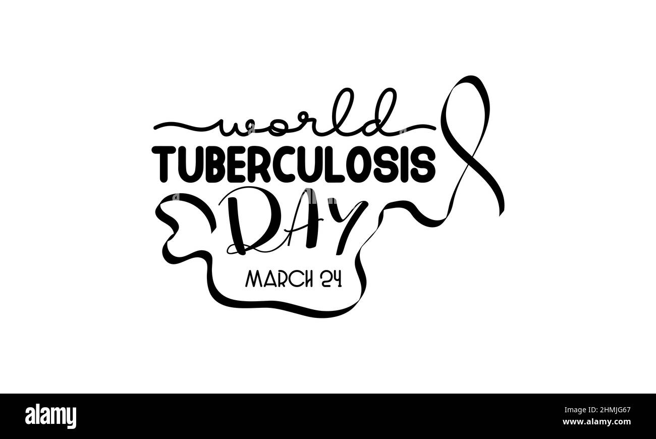 Journée mondiale de la tuberculose. Modèle de vecteur de calligraphie de la brosse de sensibilisation à la santé pour la bannière, la carte, l'affiche, l'arrière-plan. Illustration de Vecteur