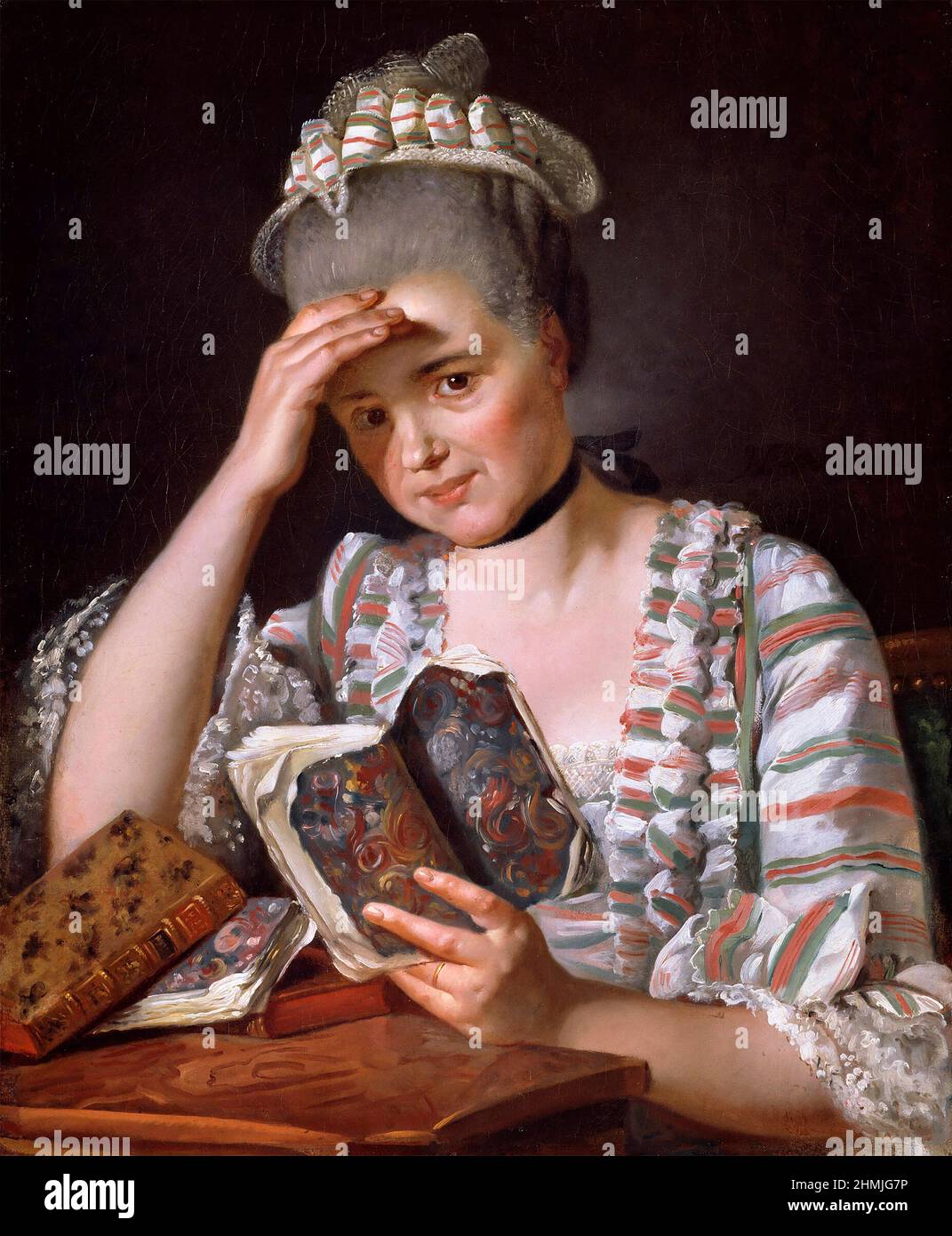 Madame François Buron par Jacques-Louis David (1748-1825), huile sur toile, 1769 Banque D'Images