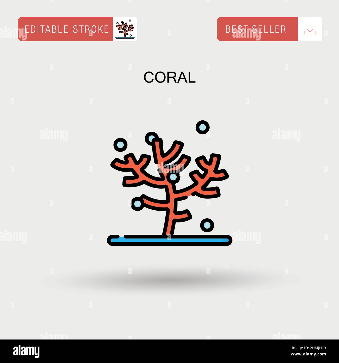 Icône de vecteur simple Coral. Illustration de Vecteur