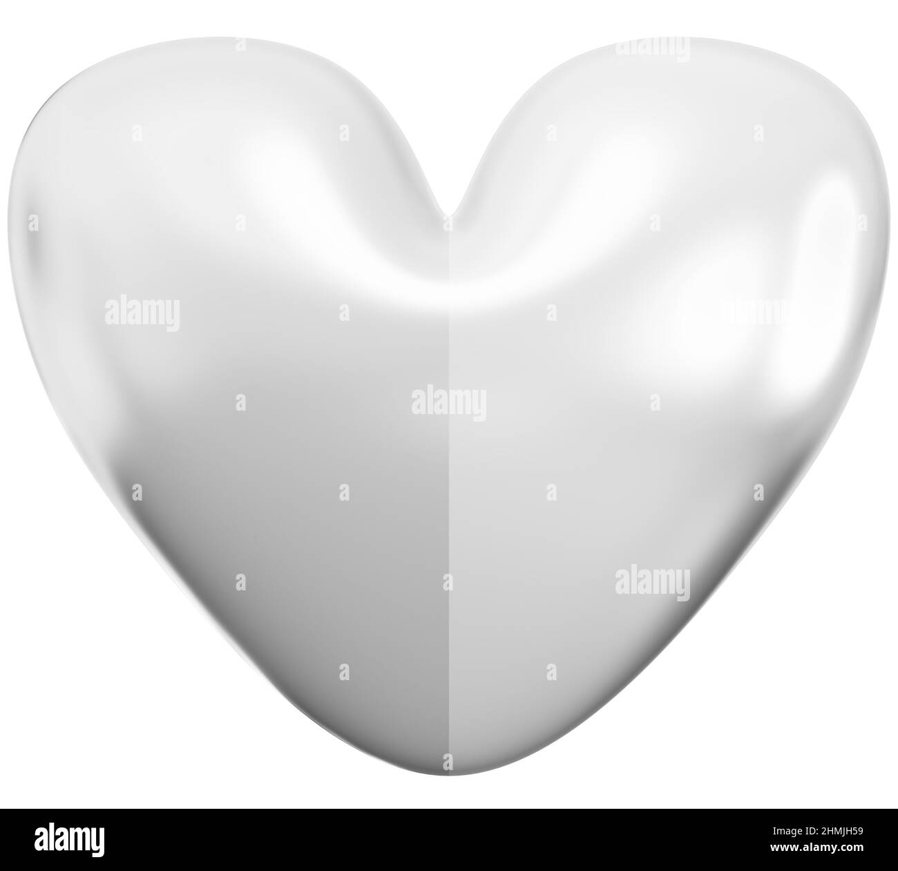 Isolation du cœur - 2 demi-teintes ajustées ensemble - 3D rendu Banque D'Images