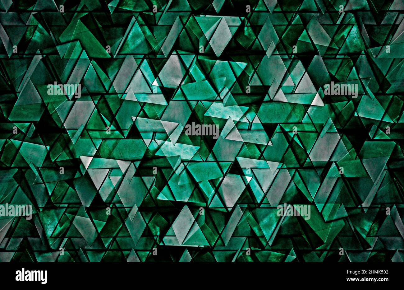 Arrière-plan de motif triangle abstrait vert Banque D'Images