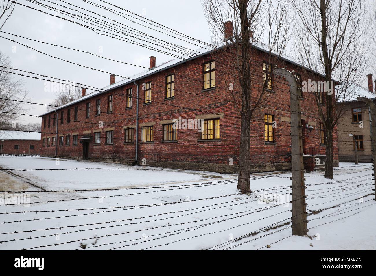 Auschwitz I, Pologne Banque D'Images