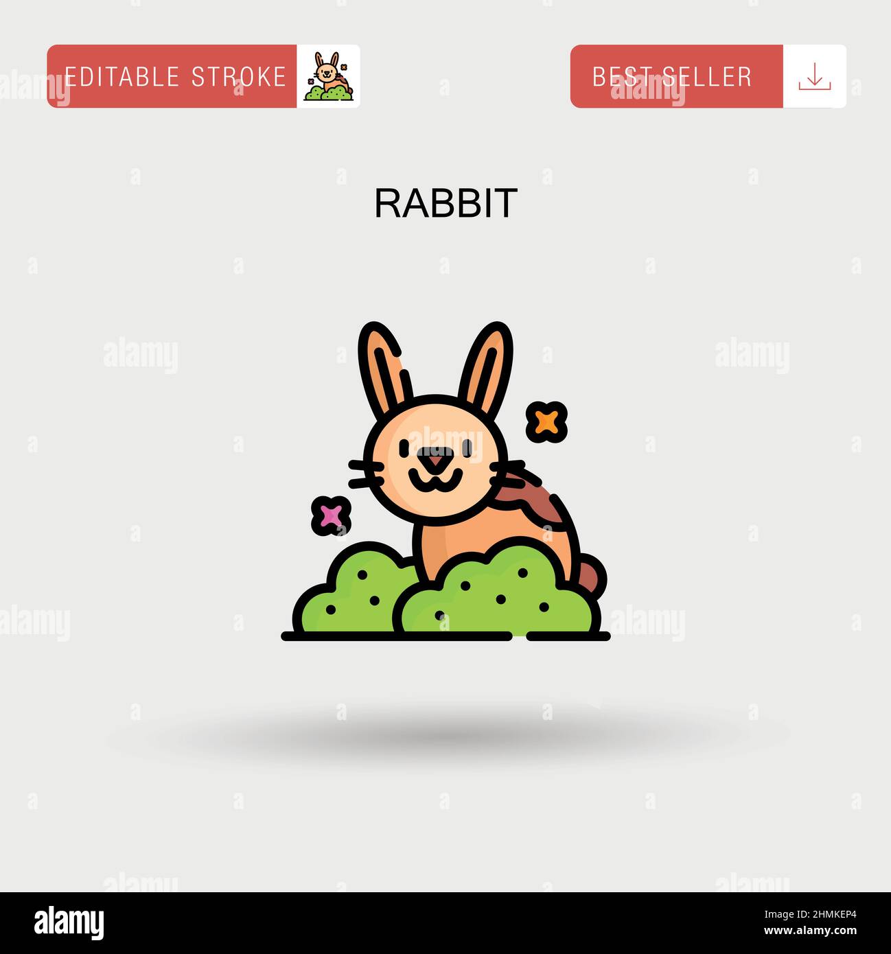 Icône de vecteur simple lapin. Illustration de Vecteur