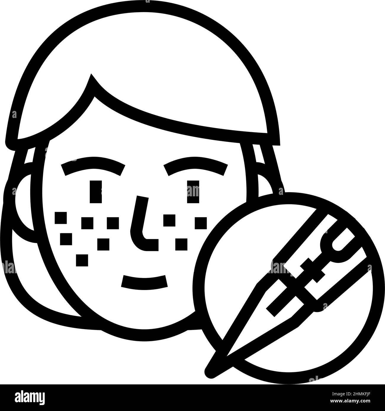 illustration vectorielle de l'icône de la ligne de tatouage de freckle Illustration de Vecteur