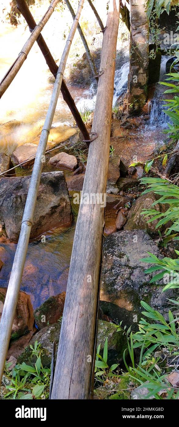 Rivière, cascade, Minas Gerais, Brésil Banque D'Images