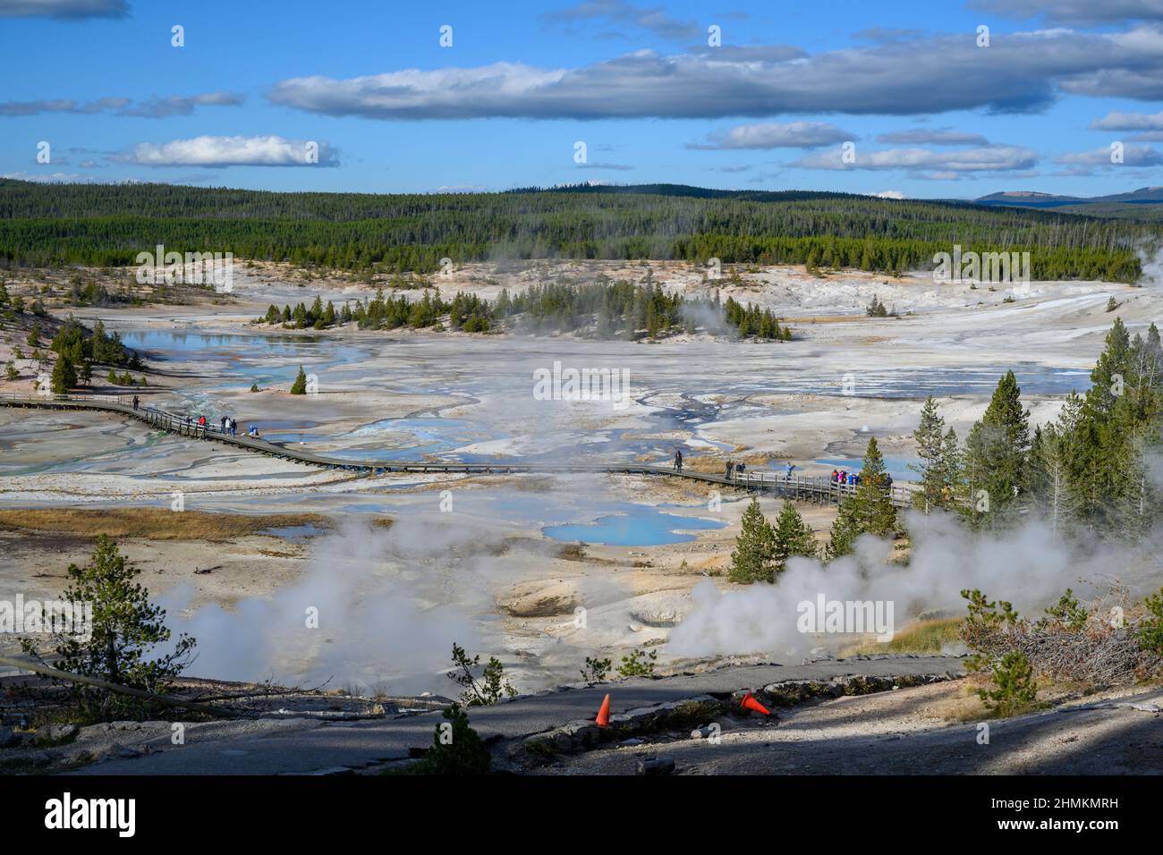 Norris Geyser Basin, Parc National de Yellowstone, Wyoming, USA. Banque D'Images