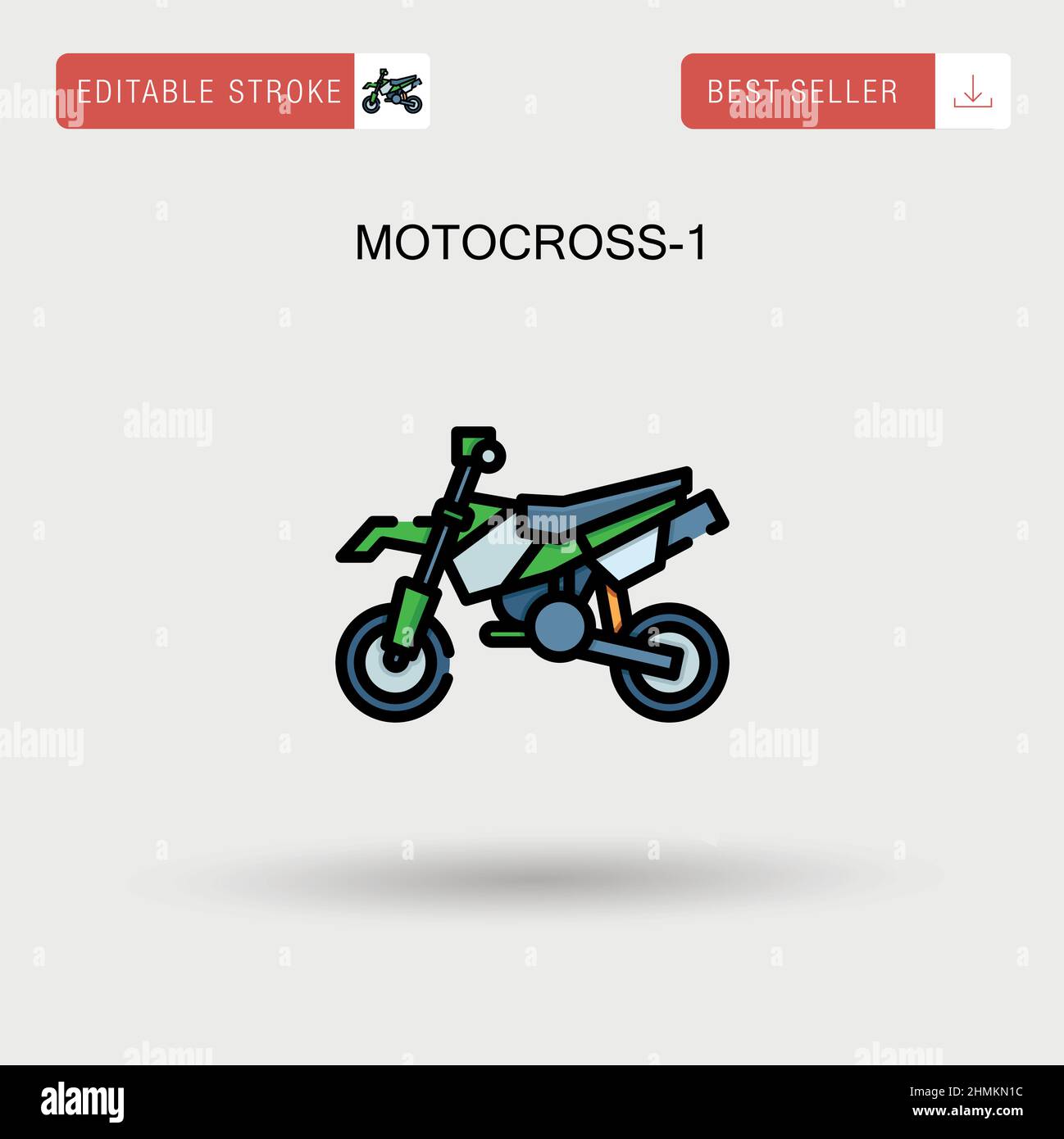 Icône de vecteur simple Motocross-1. Illustration de Vecteur