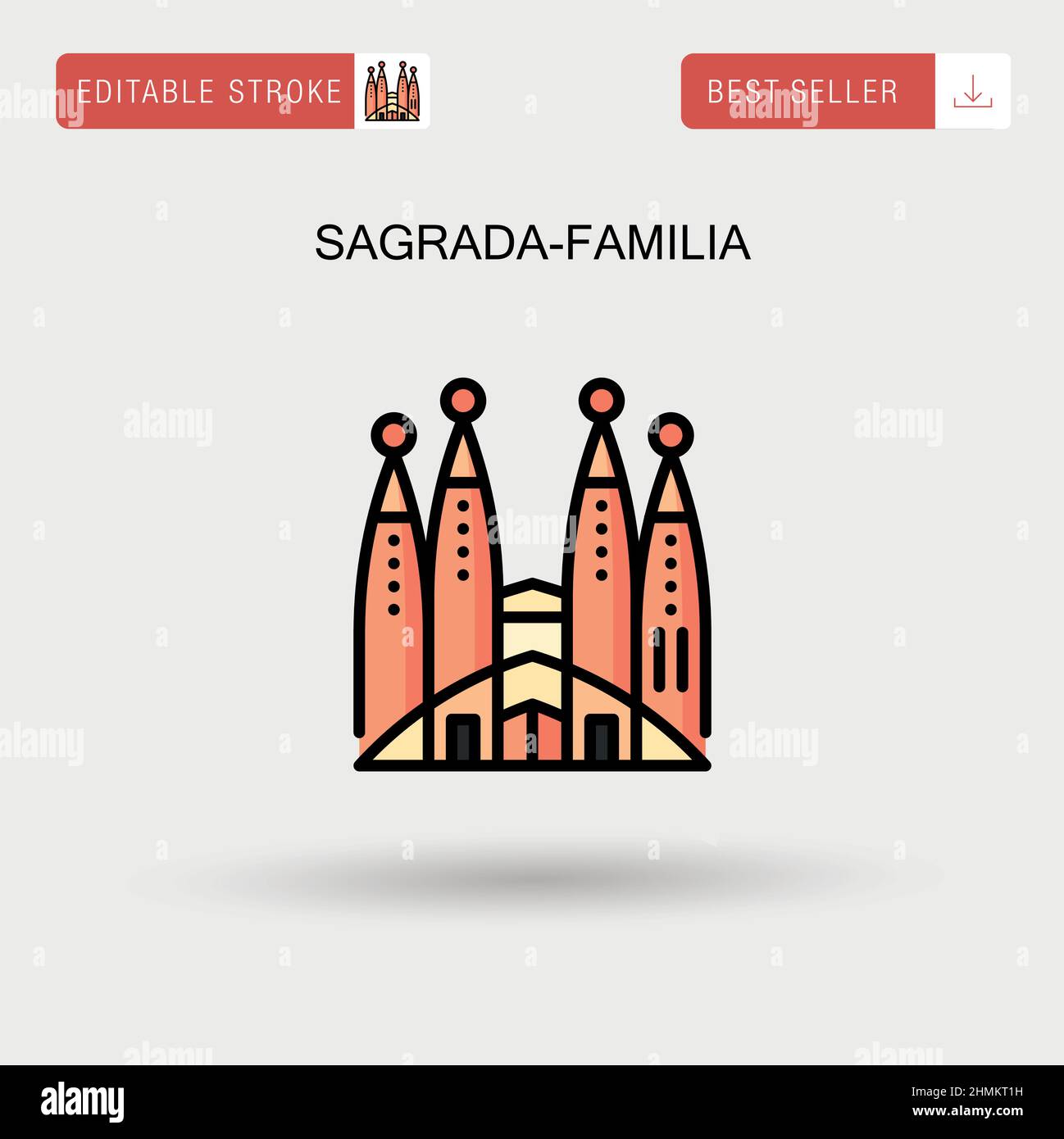 Icône de vecteur simple Sagrada-familia. Illustration de Vecteur
