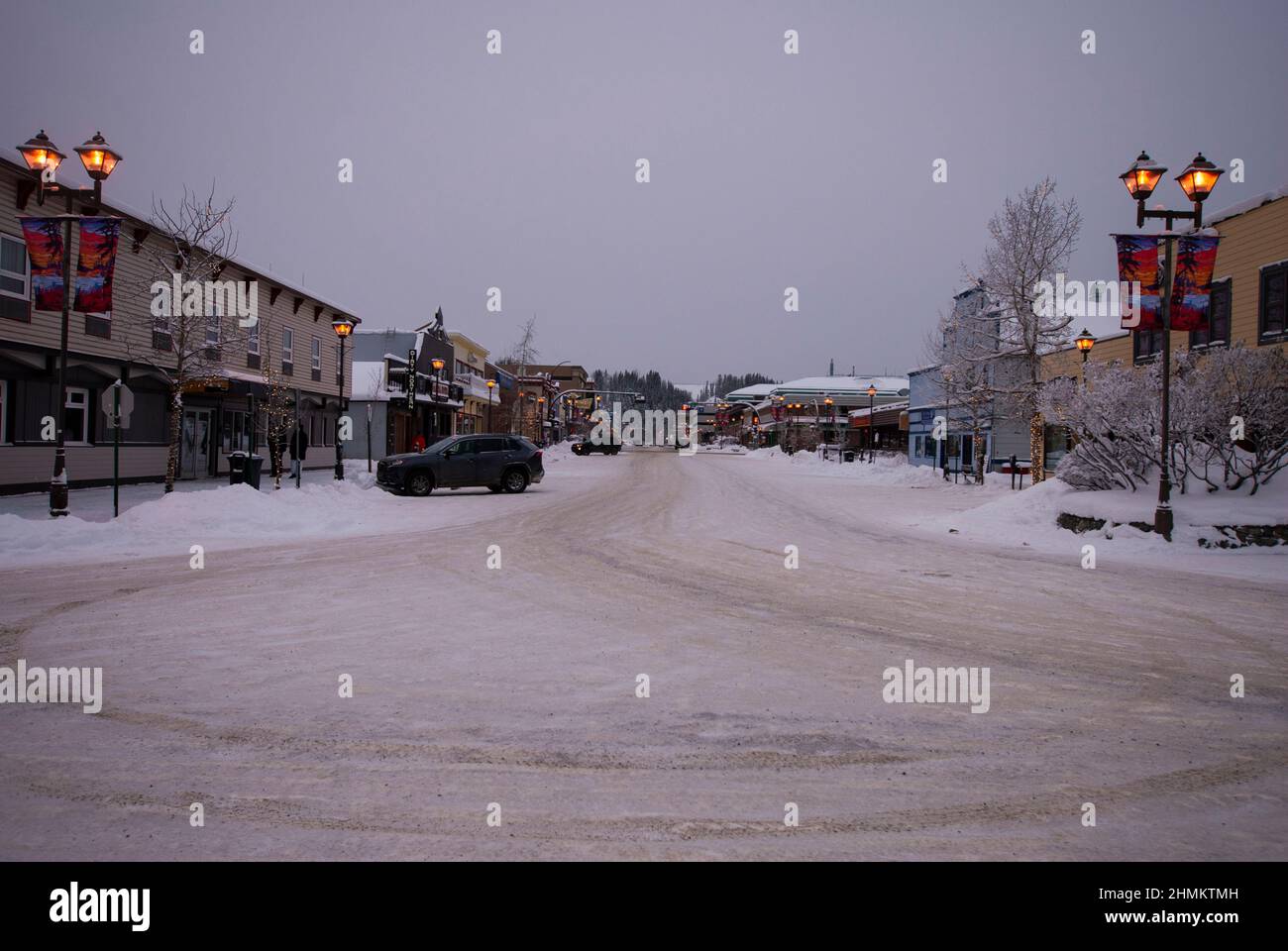 La rue Main, à Whitehorse, Yukon, Canada Banque D'Images