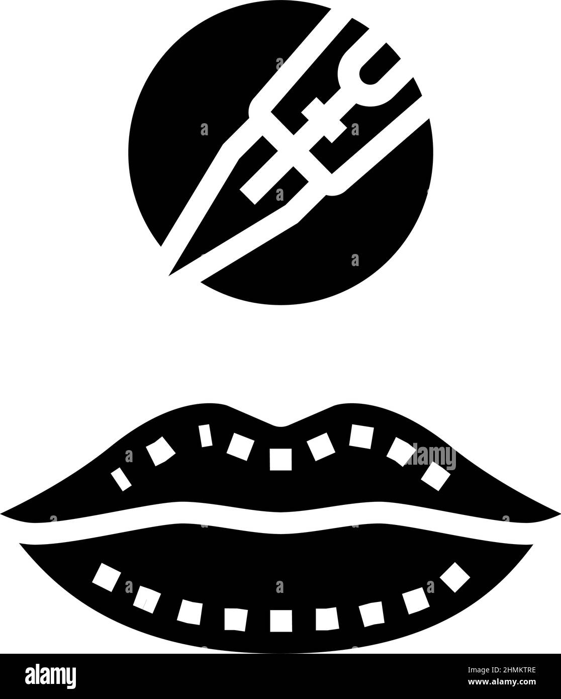 illustration du vecteur d'icône de glyphe de tatouage de lèvre Illustration de Vecteur