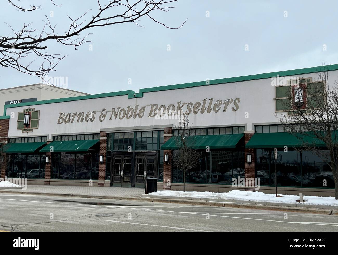 Façade d'un emplacement Barnes & Noble récemment fermé au centre commercial Westfield Old Orchard de Skokie, Illinois Banque D'Images