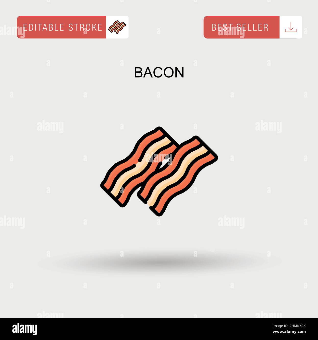 Icône de vecteur simple bacon. Illustration de Vecteur