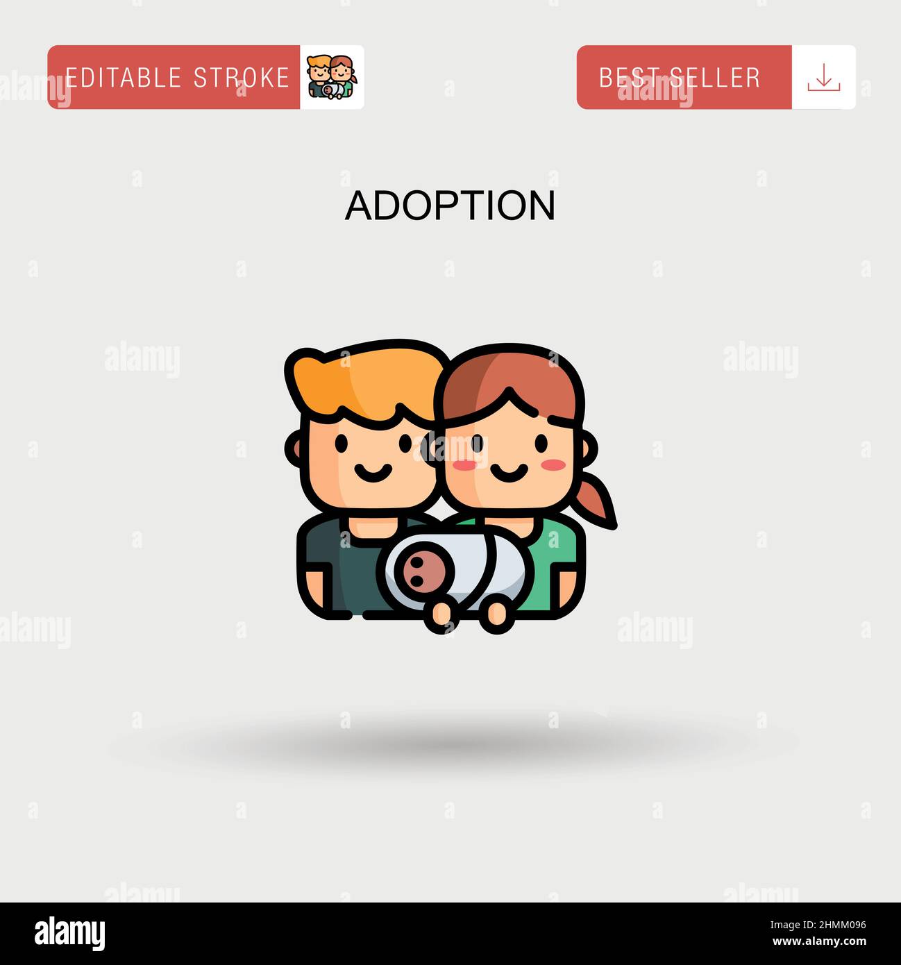 Icône de vecteur simple d'adoption. Illustration de Vecteur