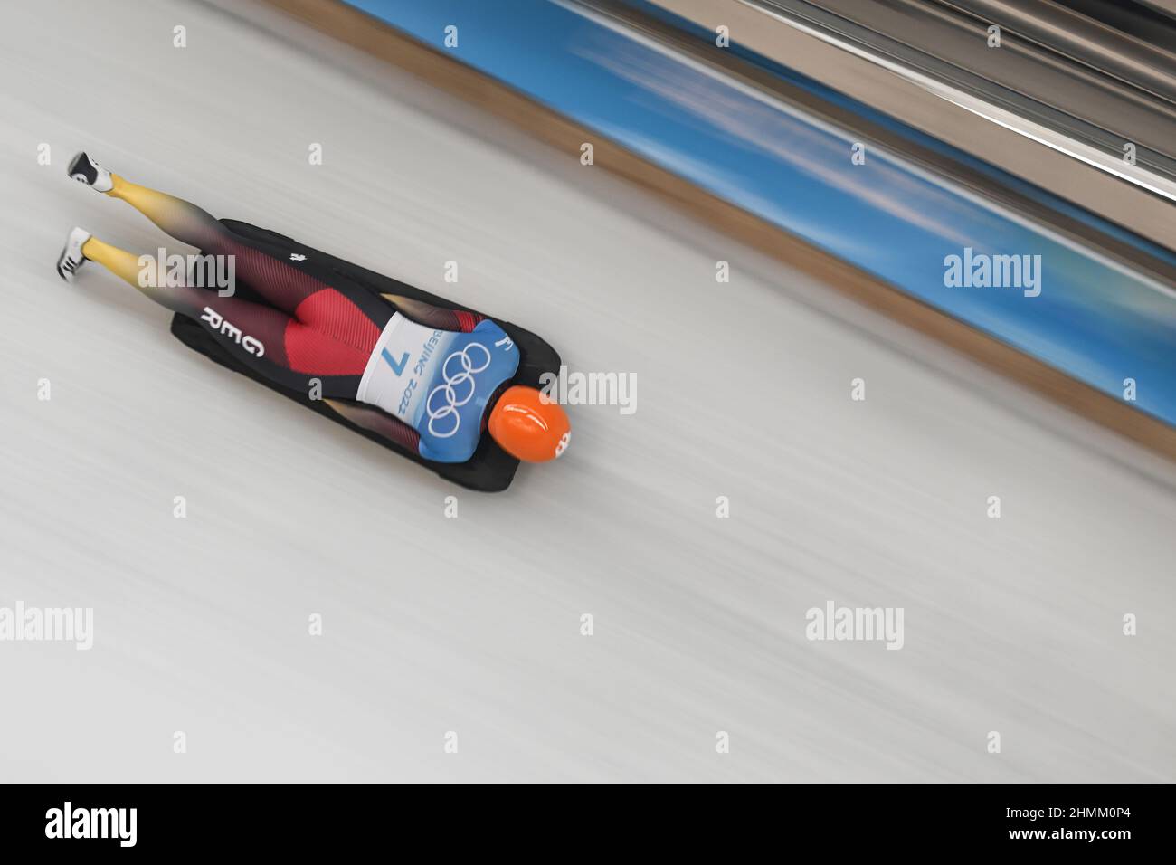 Yanqing, Chine. 11th févr. 2022. Jeux olympiques, squelette, femmes, courir 2, au Centre National de glissement, Tina Hermann d'Allemagne en action. Credit: Robert Michael/dpa-Zentralbild/dpa/Alay Live News Banque D'Images