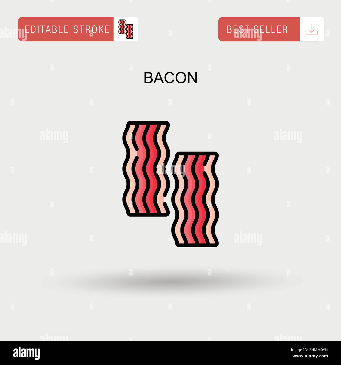 Icône de vecteur simple bacon. Illustration de Vecteur