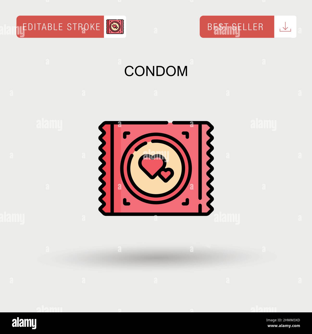 Condom simple vecteur icône. Illustration de Vecteur